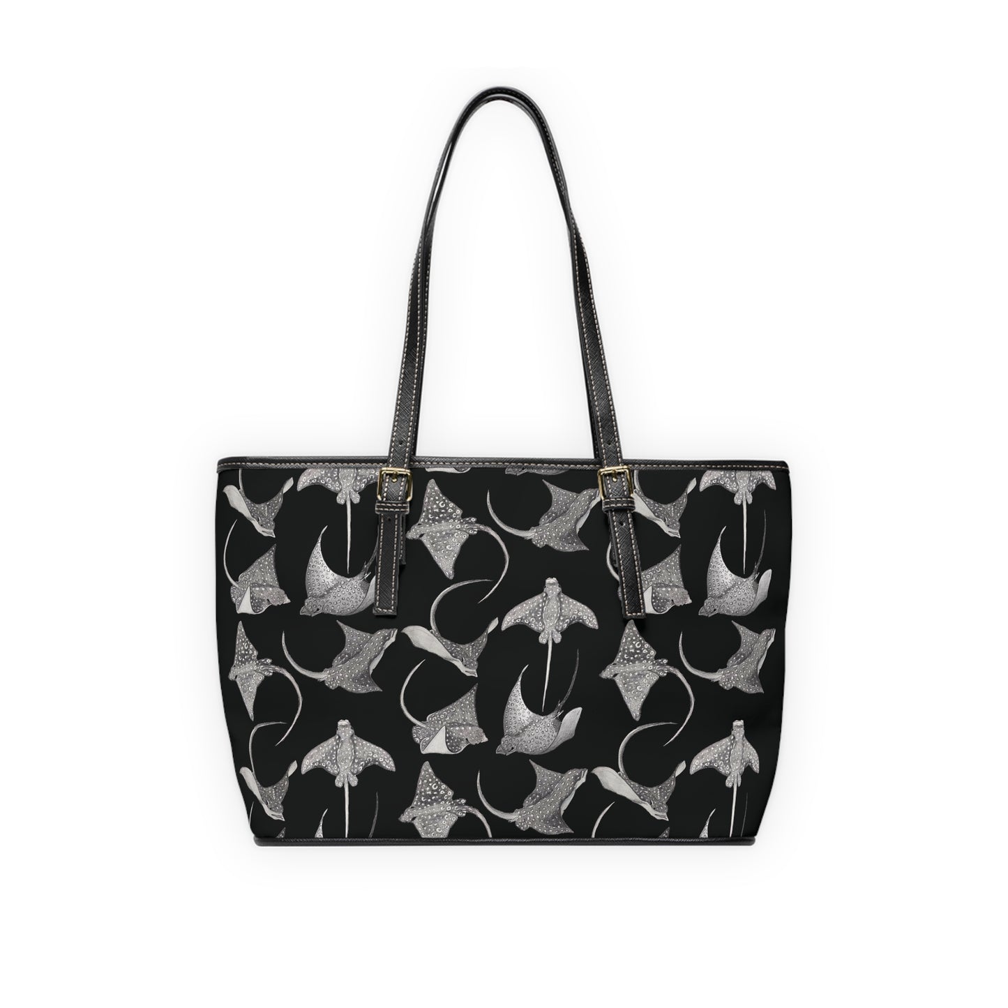Eagle Ray - Leather Shoulder Bag - Black