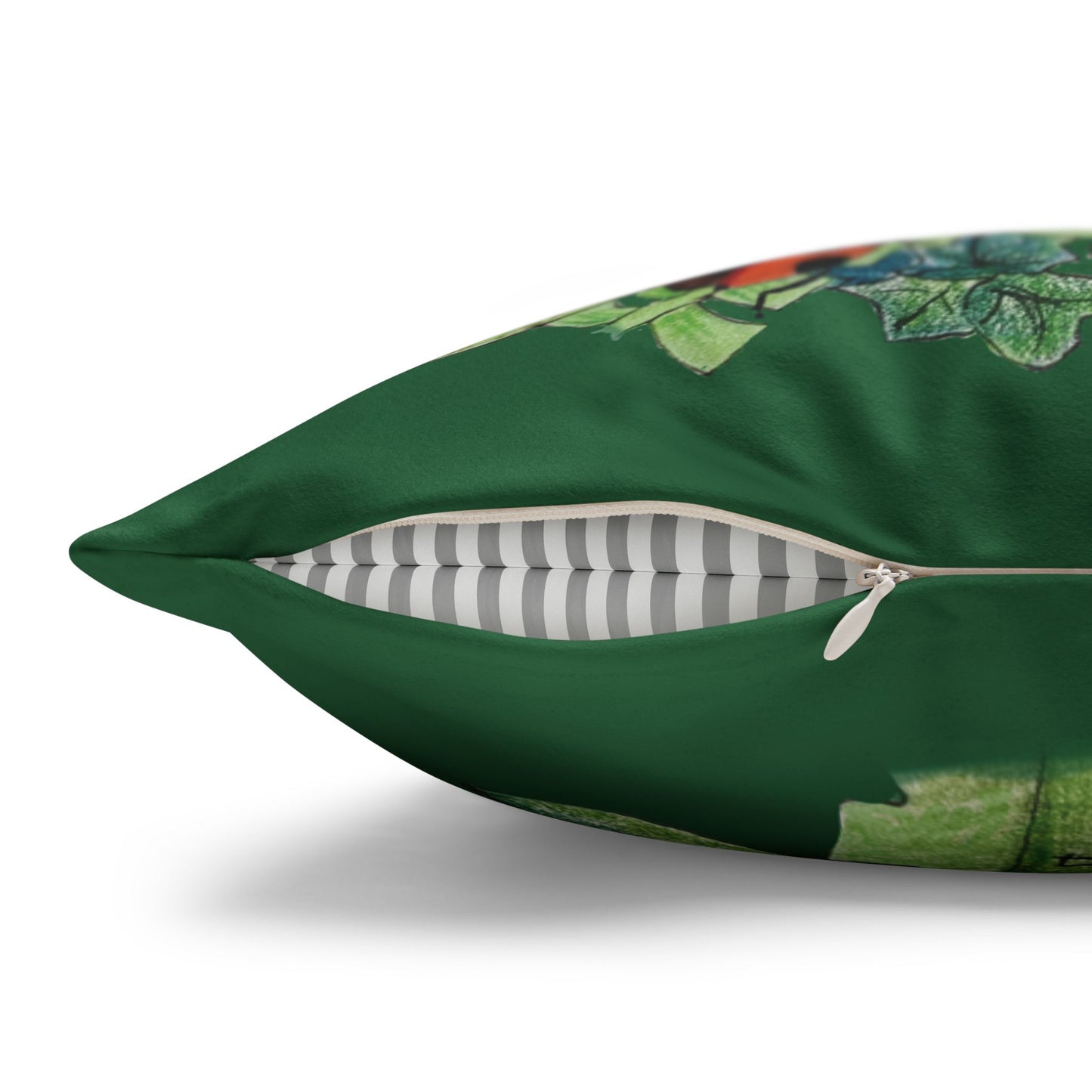 Garden Life - Faux Suede Square Pillow Case - Light Green