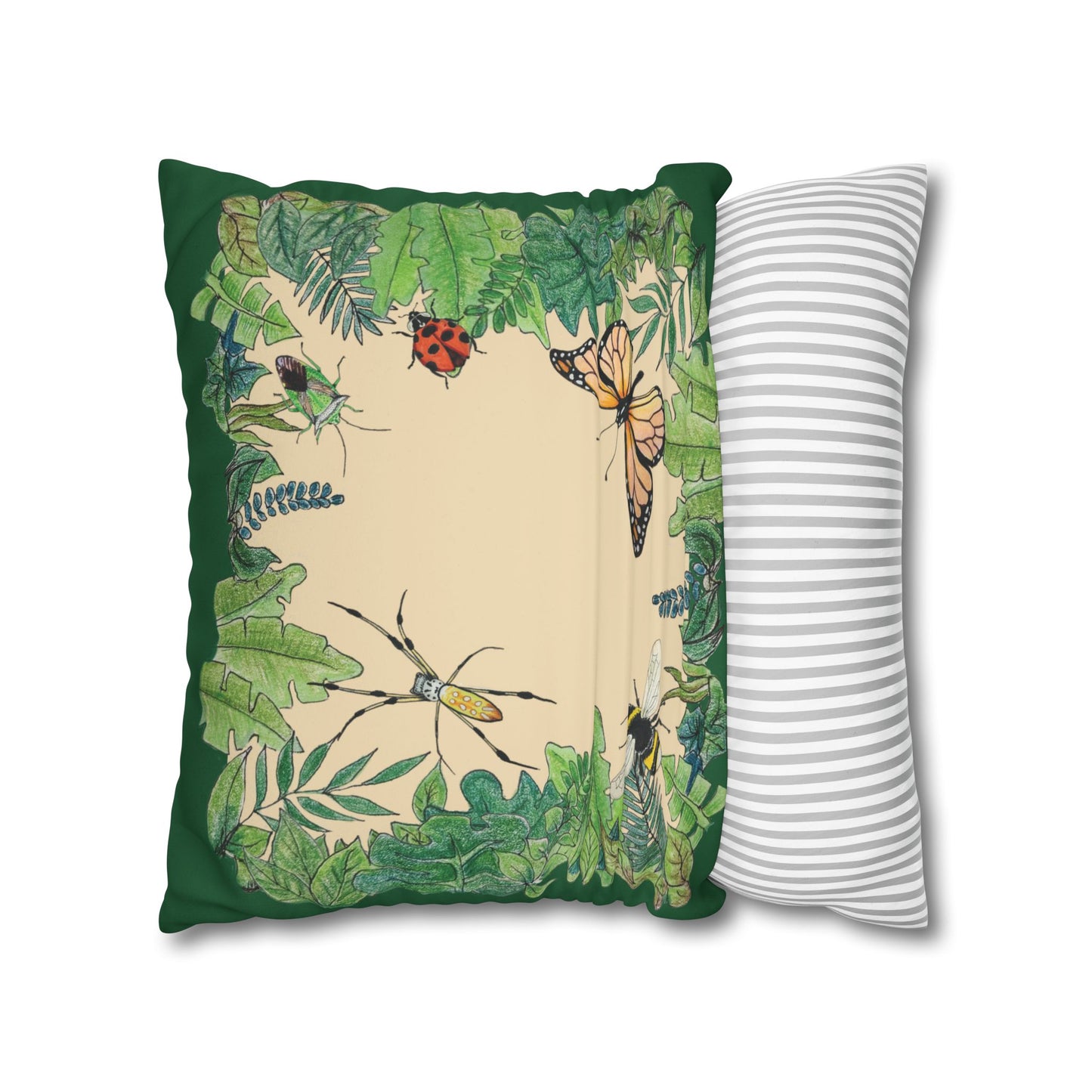 Garden Life - Faux Suede Square Pillow Case - Beige