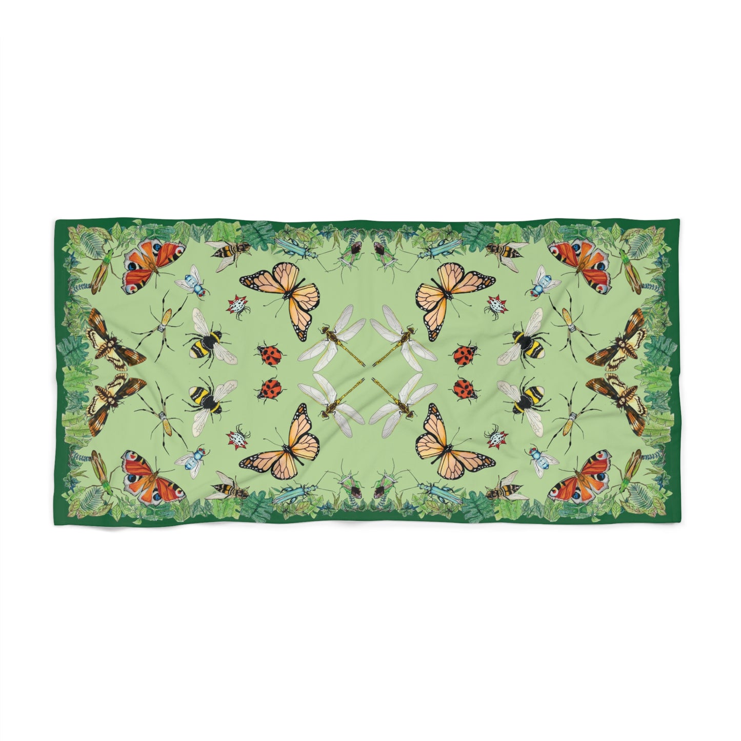 Garden Life - Beach Towel - Light Green