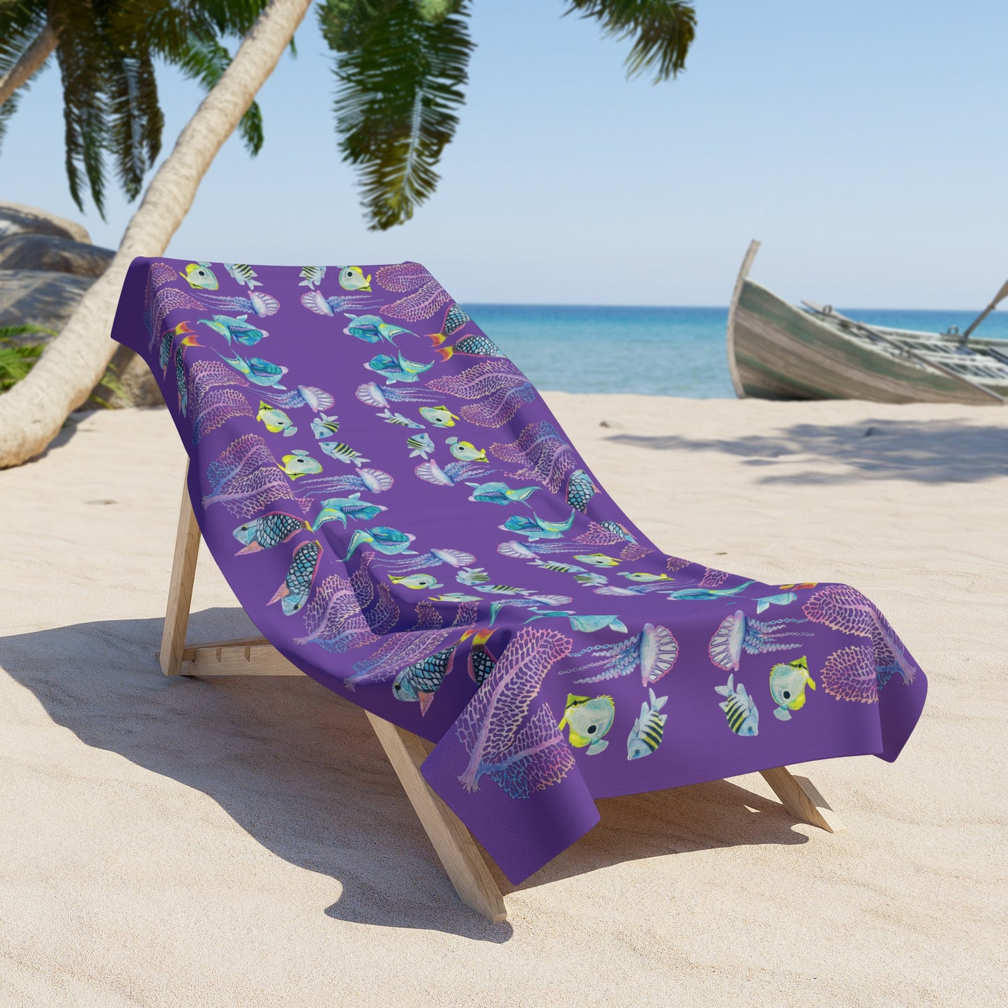 Sargasso Sunrise - Beach Towel - Violet