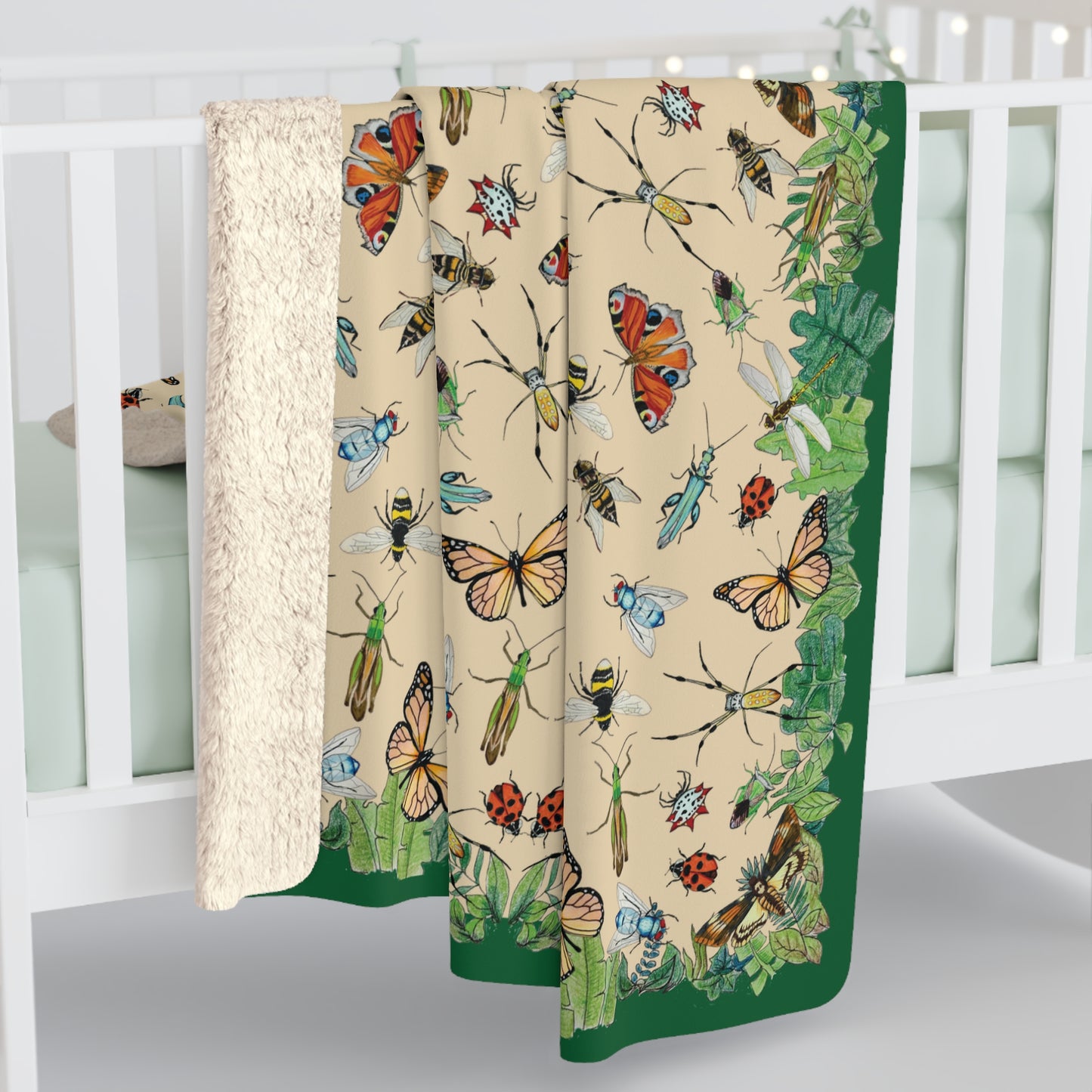 Garden Life - Sherpa Fleece Blanket - Beige