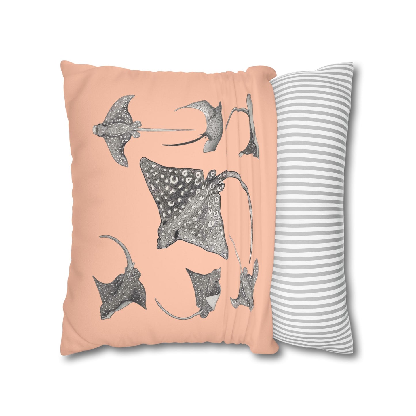 Eagle Ray - Faux Suede Square Pillow Case - Bermuda Sand