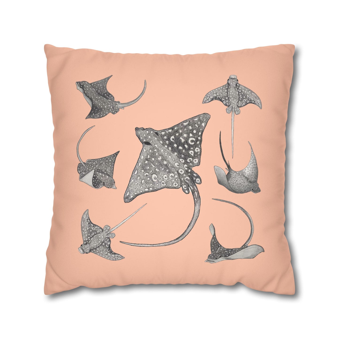 Eagle Ray - Faux Suede Square Pillow Case - Bermuda Sand