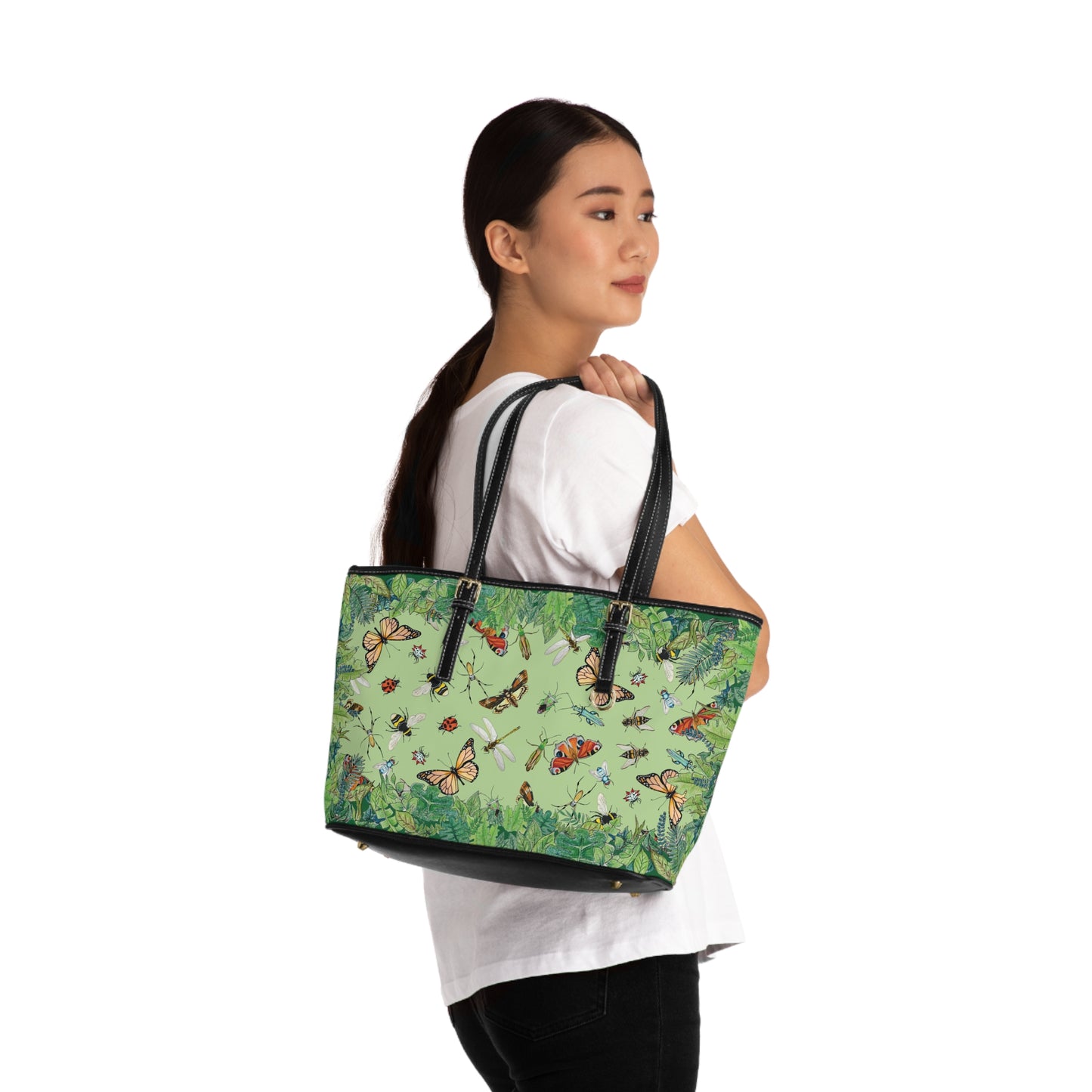 Garden Life -  Leather Shoulder Bag - Light Green