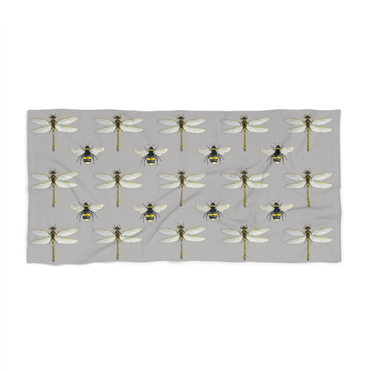 Garden Life - Beach Towel - Light Grey