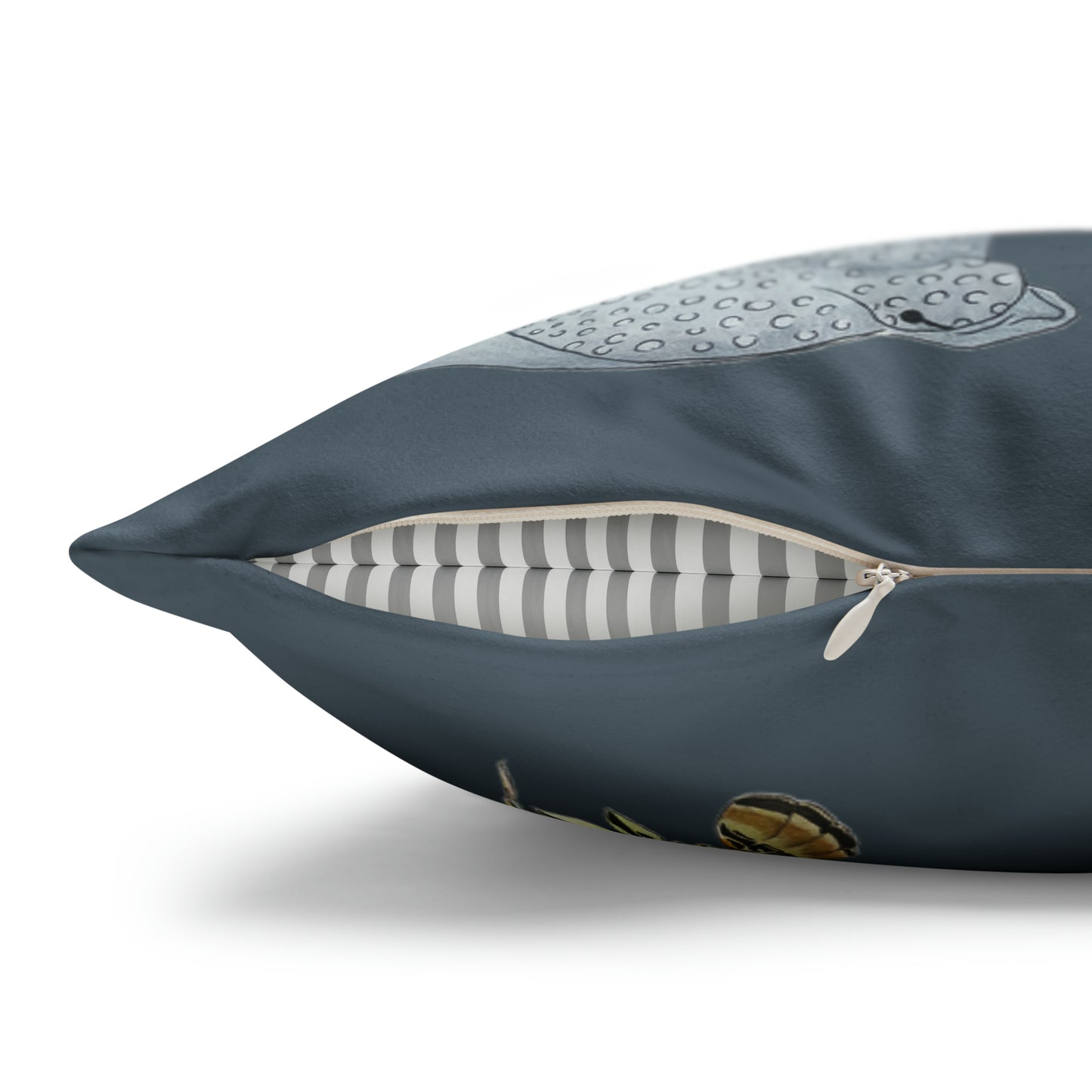 Sargasso Sea - Faux Suede Square Pillow Case - Charcoal