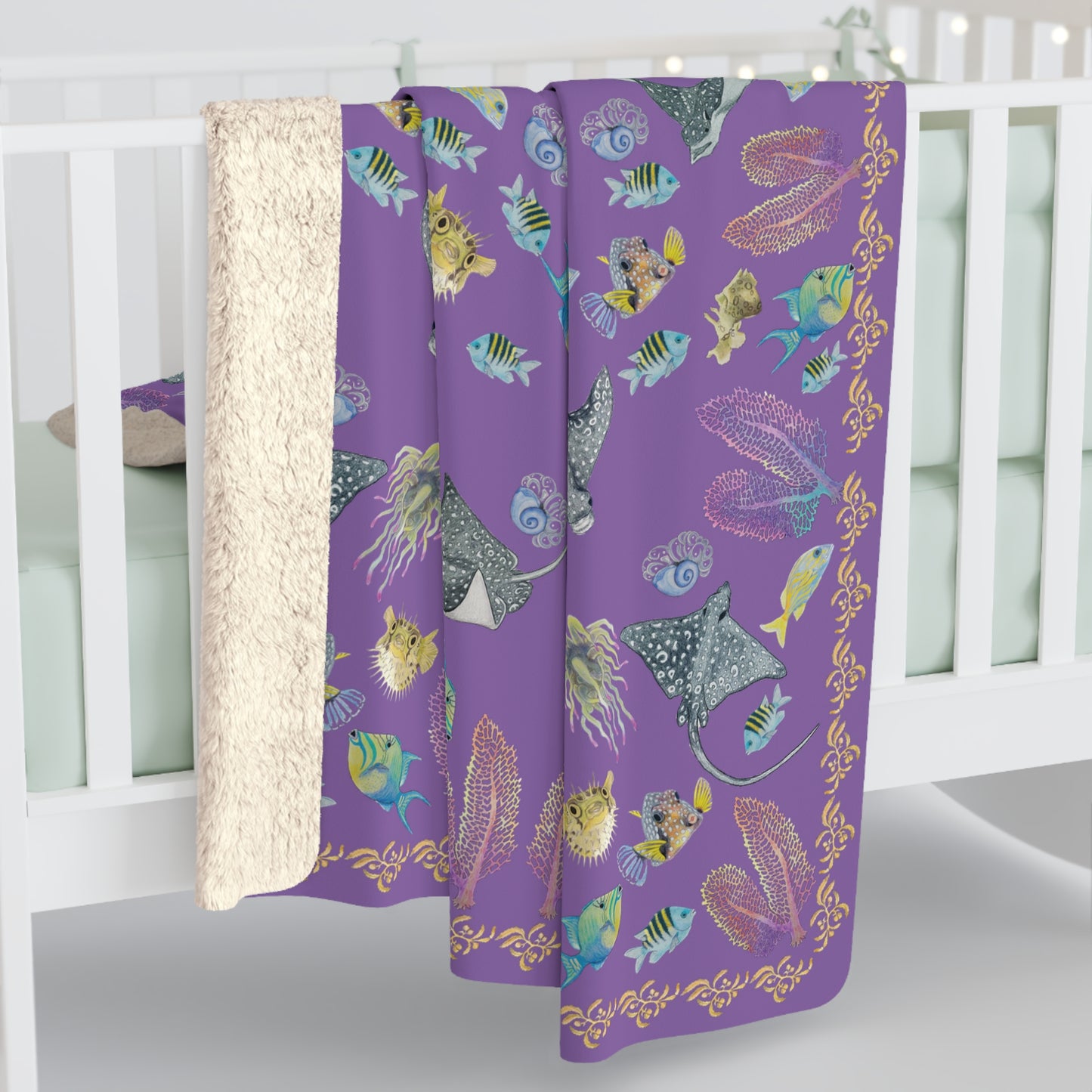 Sargasso Sea - Sherpa Fleece Blanket - Light Purple