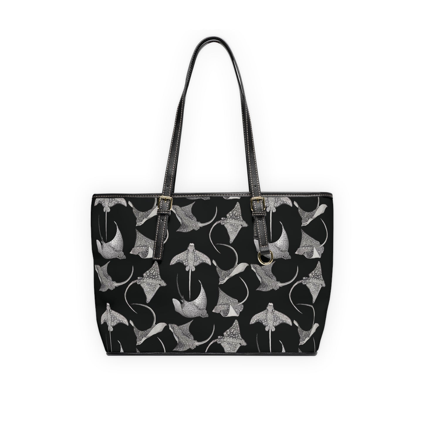 Eagle Ray - Leather Shoulder Bag - Black