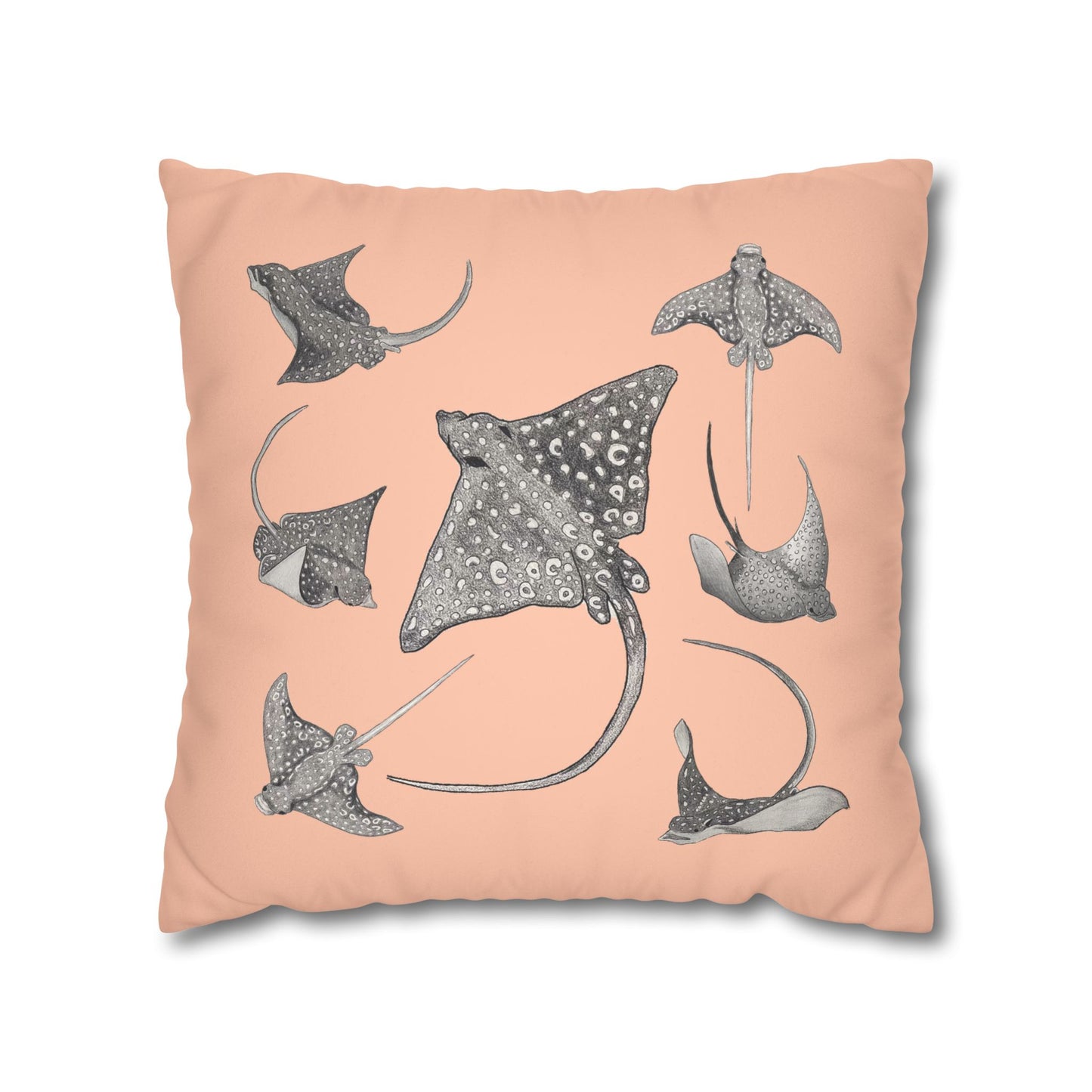 Eagle Ray - Faux Suede Square Pillow Case - Bermuda Sand