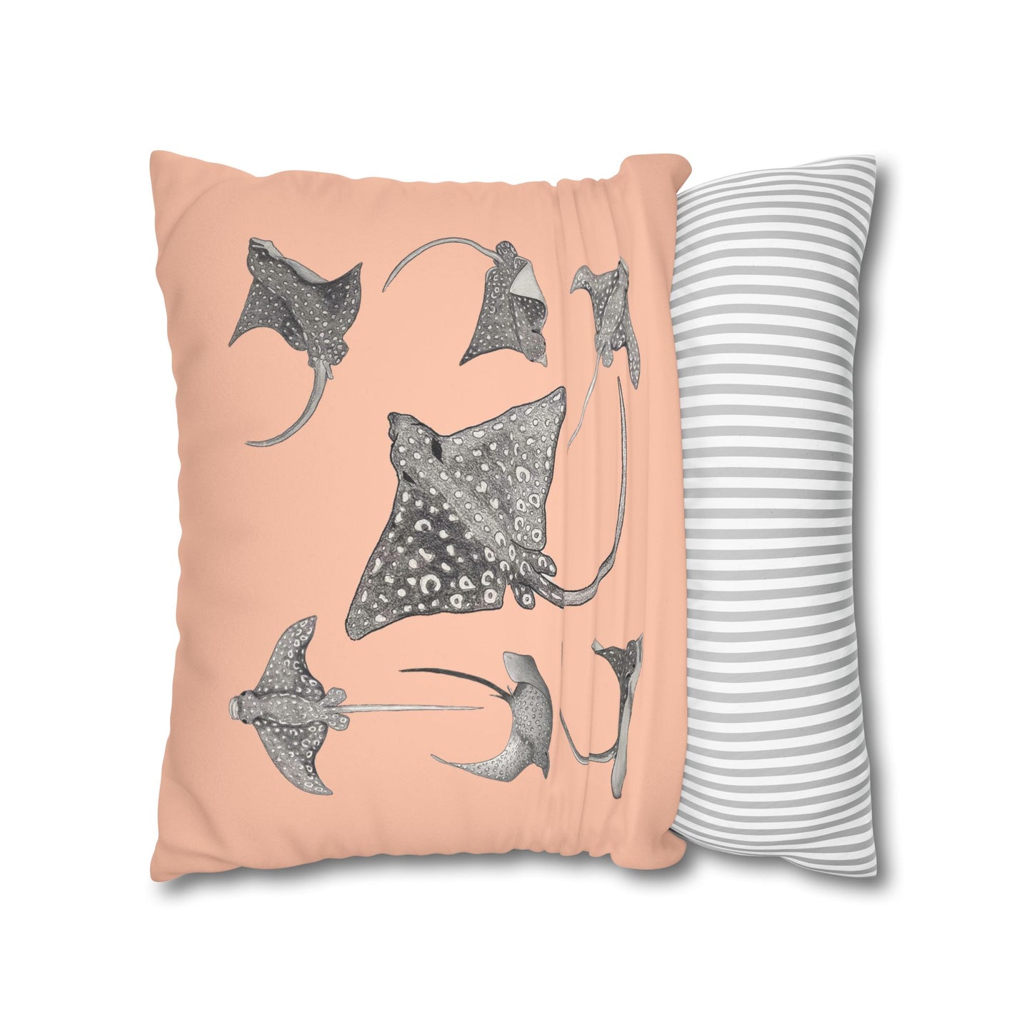 Eagle Ray - Faux Suede Square Pillow Case - Bermuda Sand