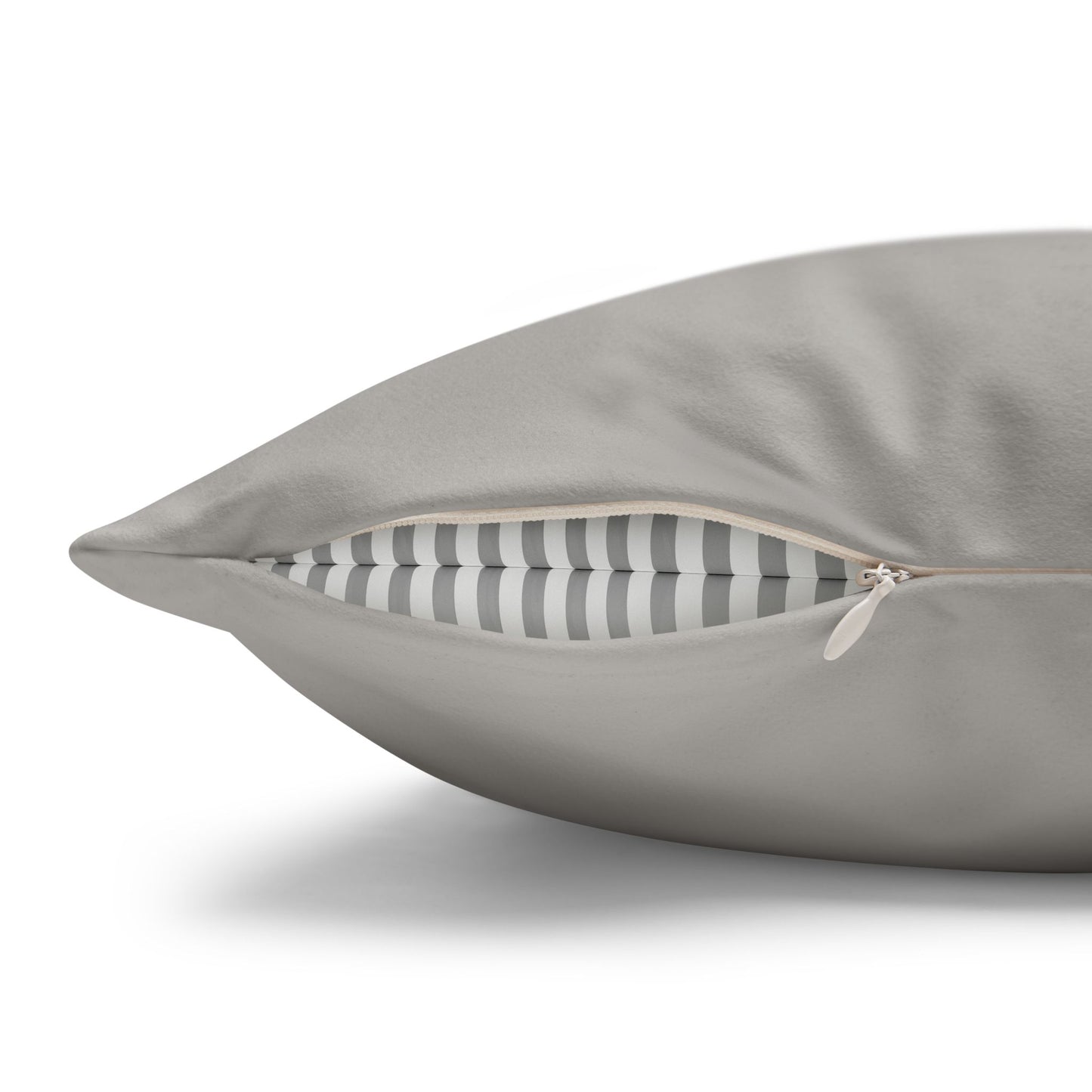 Longtails - Faux Suede Square Pillow Case - Light Grey
