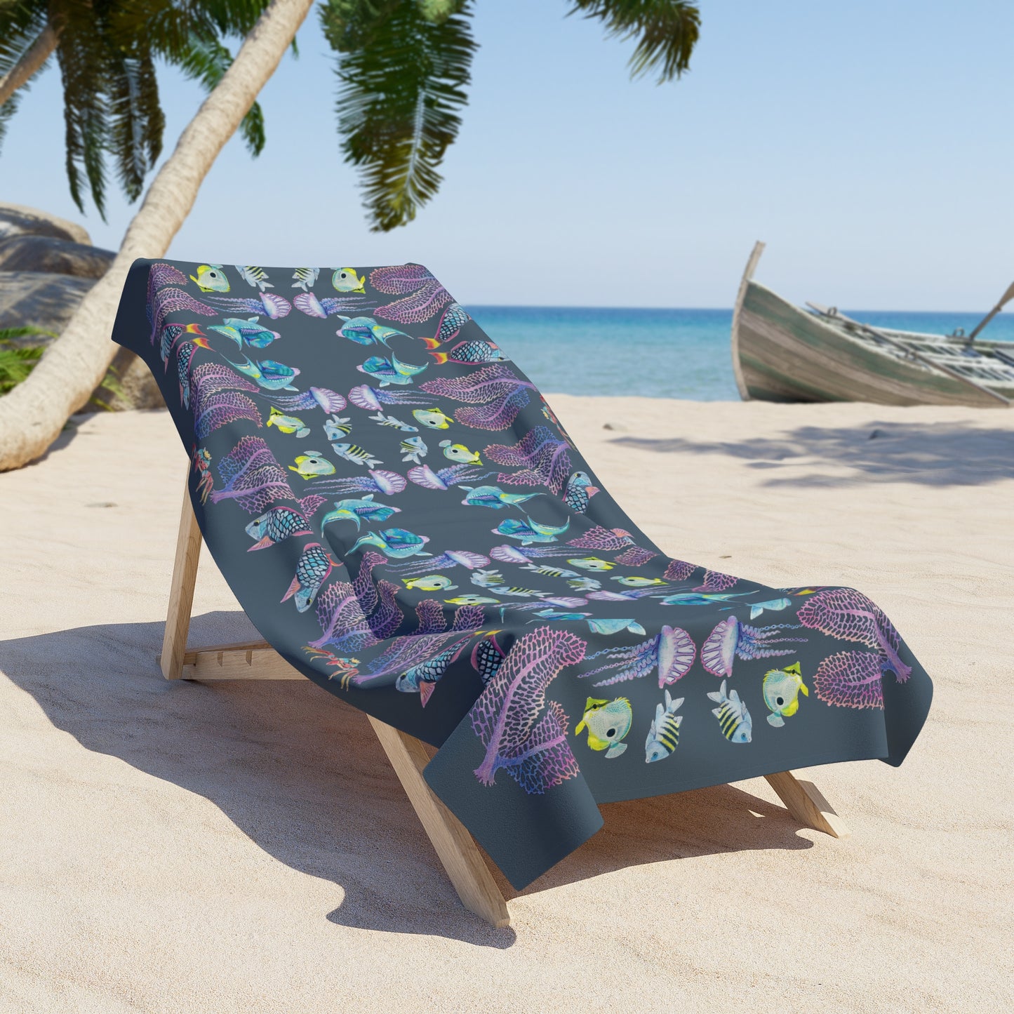 Sargasso Sunrise - Beach Towel - Charcoal