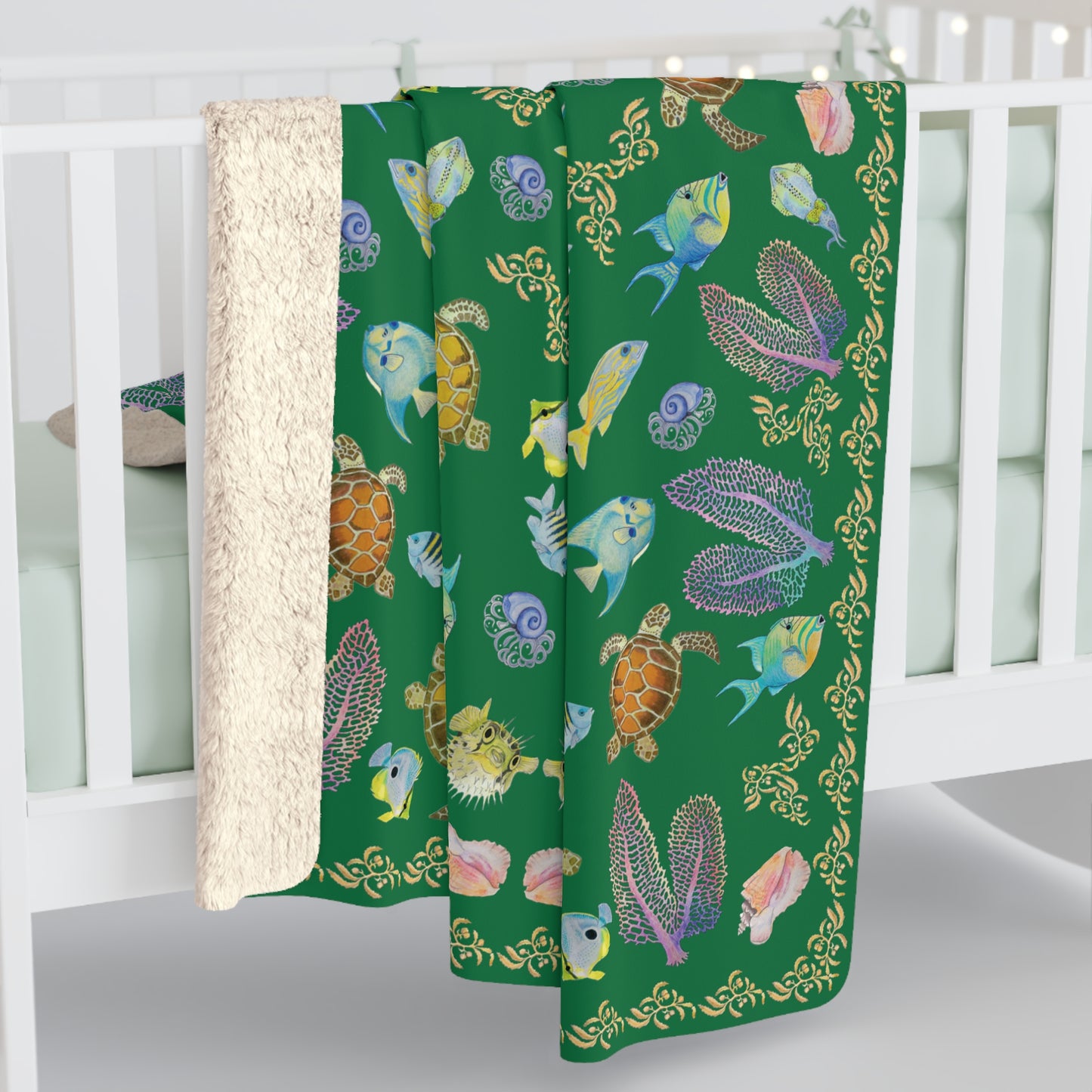 Sargasso Sea - Sherpa Fleece Blanket - Forest