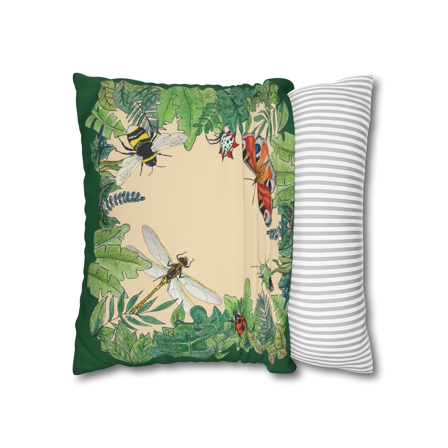 Garden Life - Faux Suede Square Pillow Case - Beige