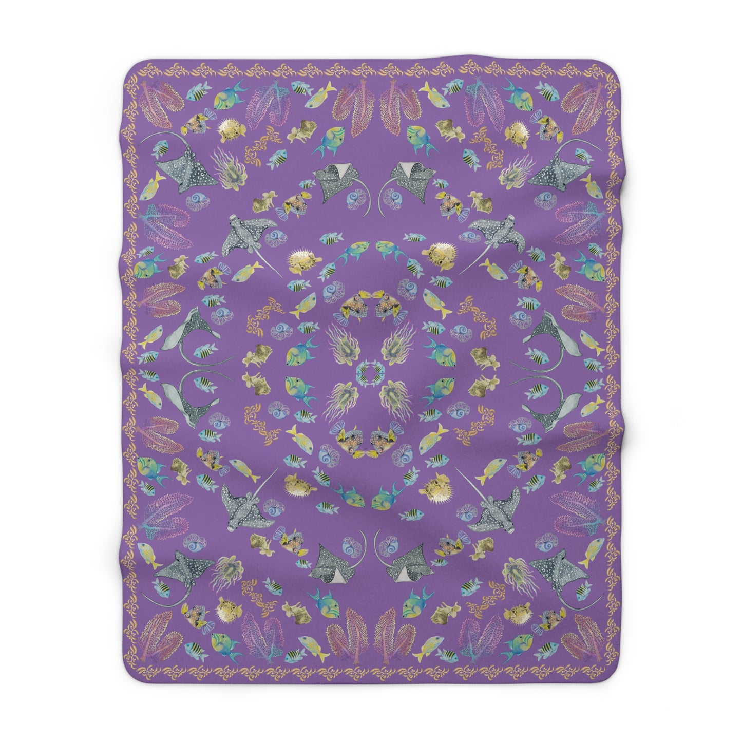 Sargasso Sea - Sherpa Fleece Blanket - Light Purple