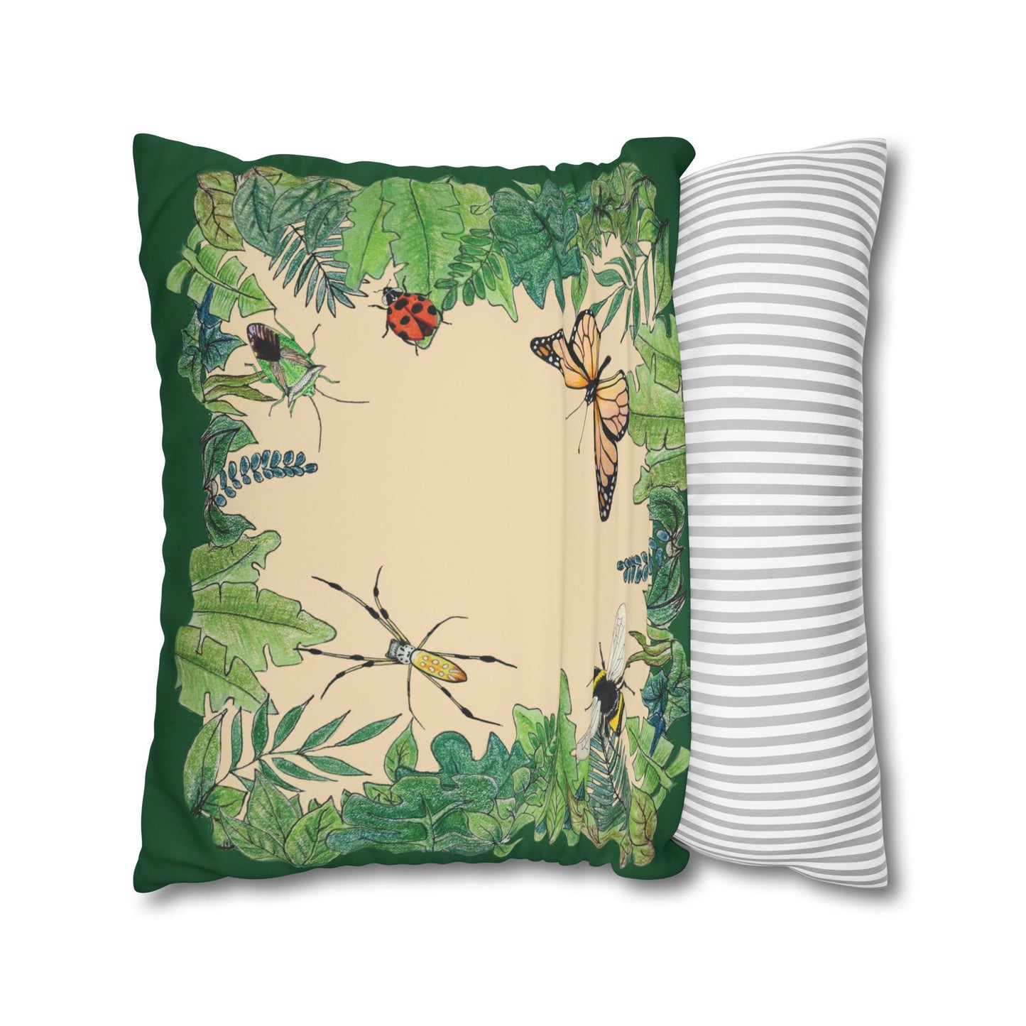 Garden Life - Faux Suede Square Pillow Case - Beige