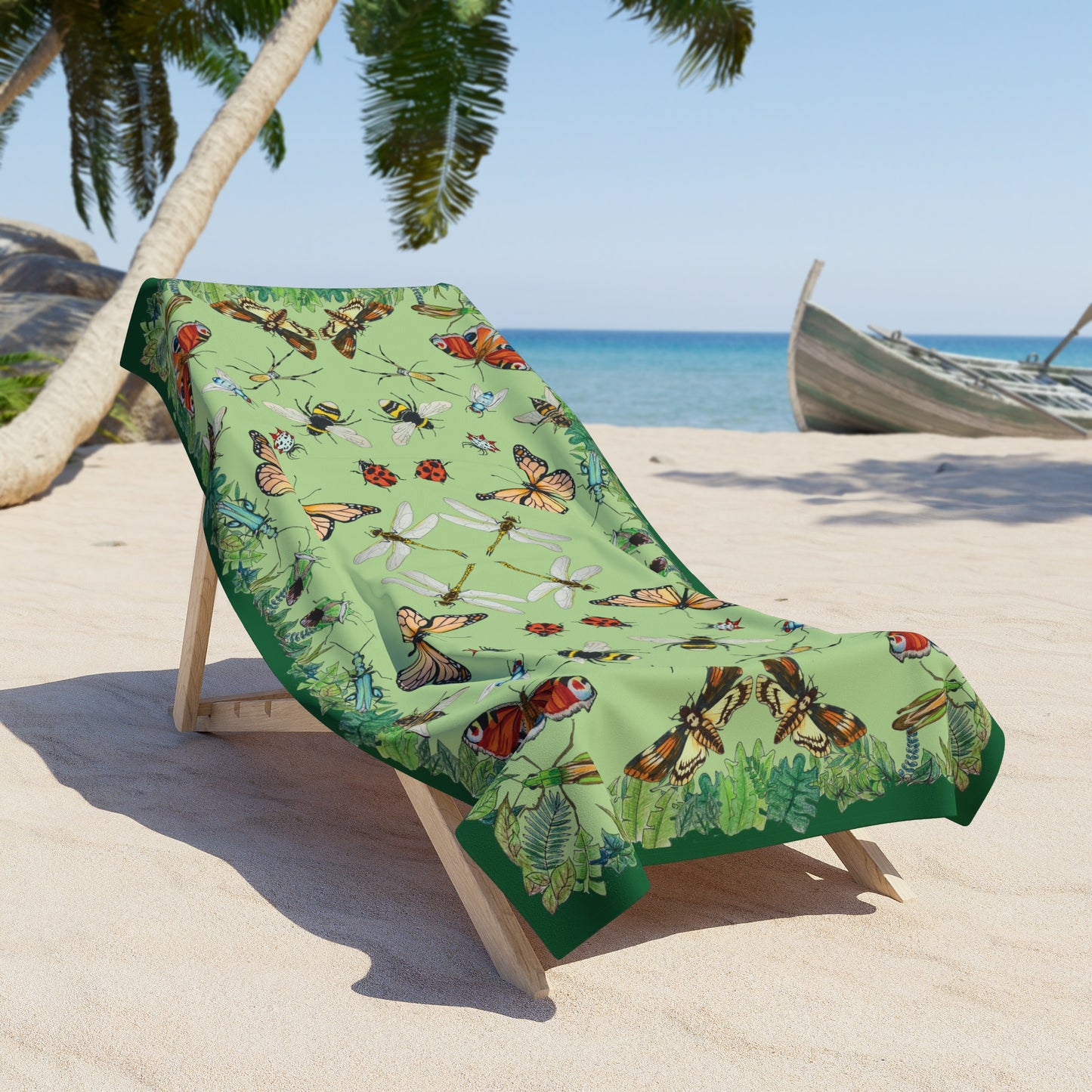 Garden Life - Beach Towel - Light Green