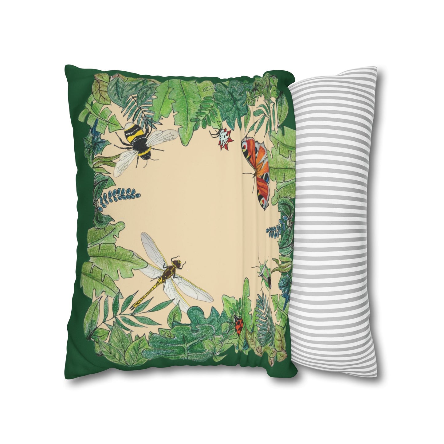 Garden Life - Faux Suede Square Pillow Case - Beige