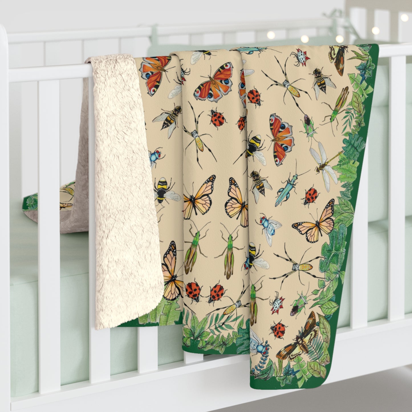 Garden Life - Sherpa Fleece Blanket - Beige