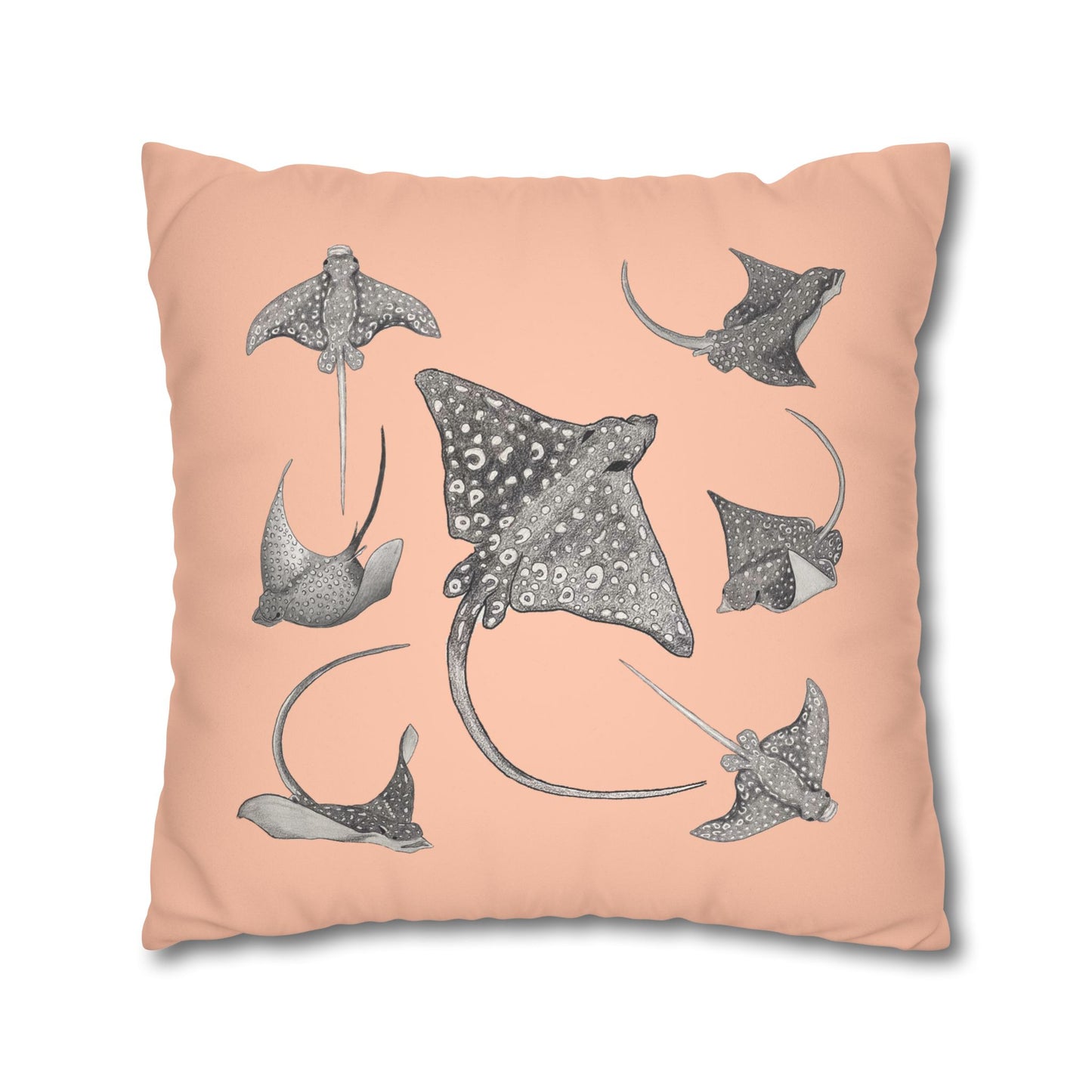 Eagle Ray - Faux Suede Square Pillow Case - Bermuda Sand
