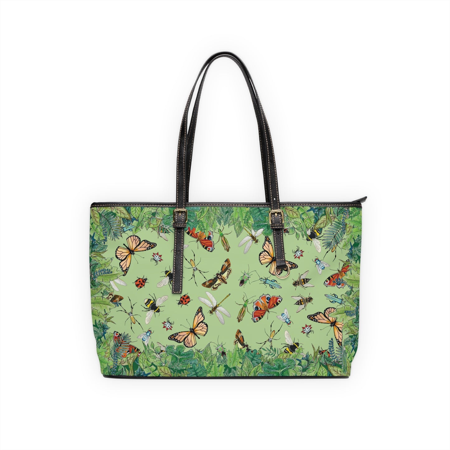 Garden Life -  Leather Shoulder Bag - Light Green