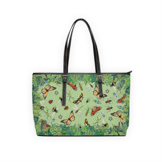 Garden Life -  Leather Shoulder Bag - Light Green