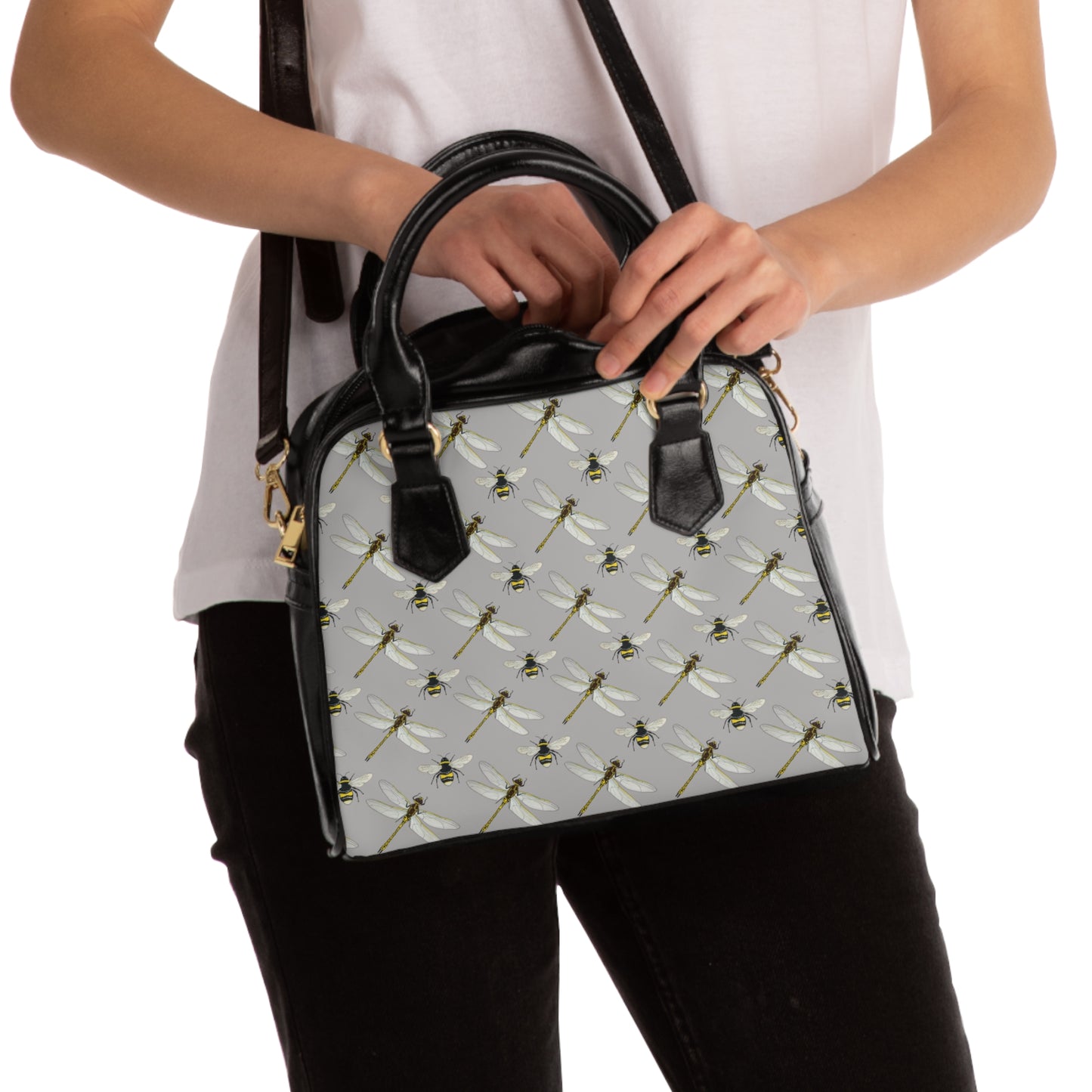 Garden Life - Shoulder Handbag - Light Grey