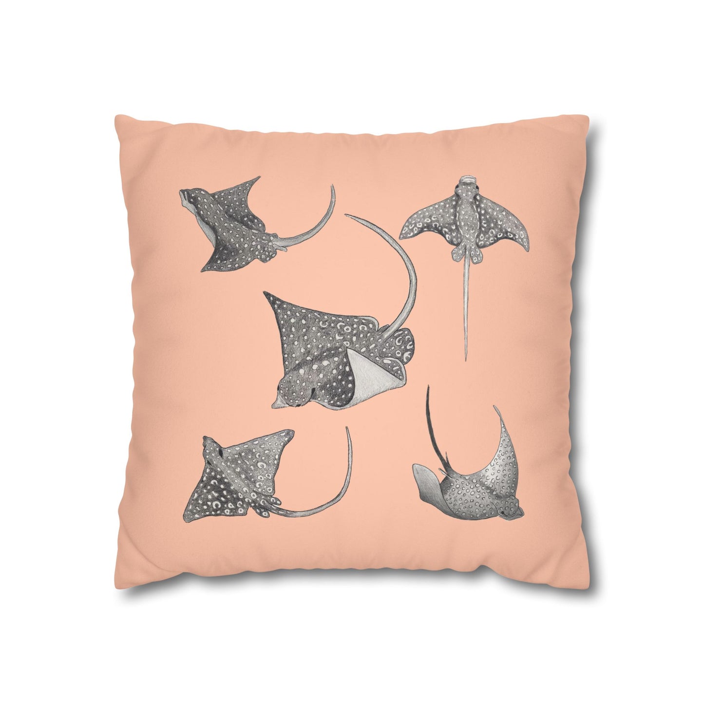 Eagle Ray - Faux Suede Square Pillow Case - Bermuda Sand