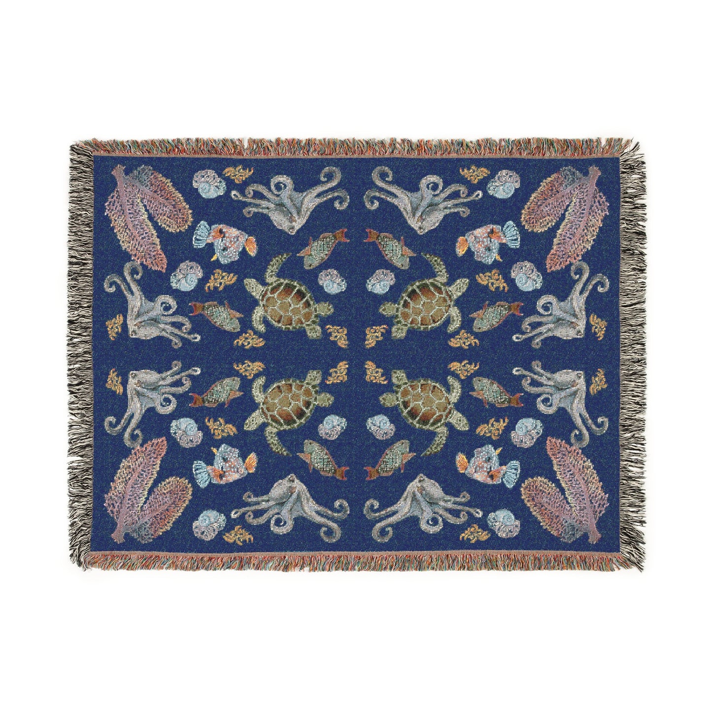Sargasso Sea - Woven Blanket - Dark Blue