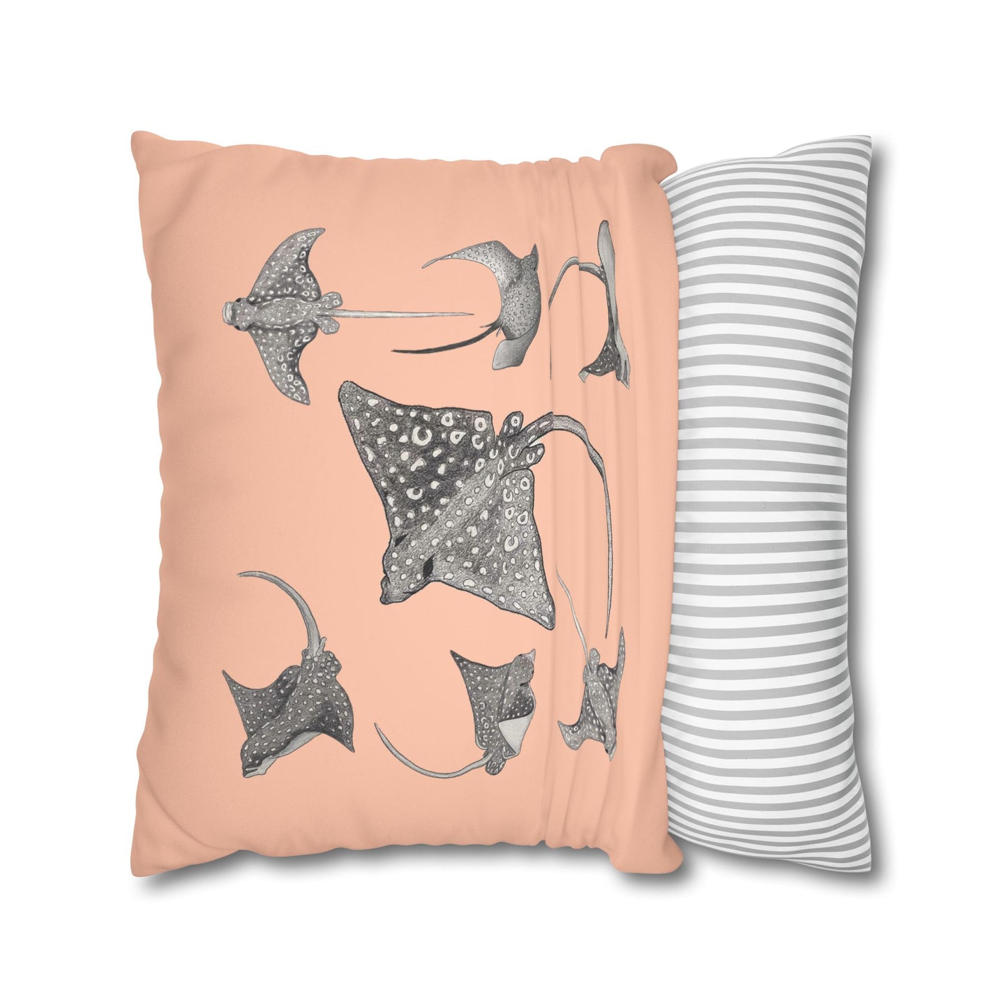 Eagle Ray - Faux Suede Square Pillow Case - Bermuda Sand
