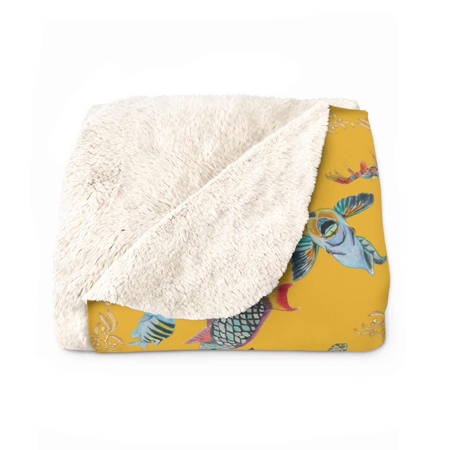 Sargasso Sea - Sherpa Fleece Blanket - Mango