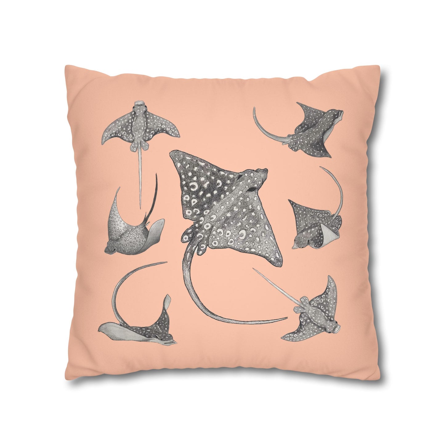 Eagle Ray - Faux Suede Square Pillow Case - Bermuda Sand