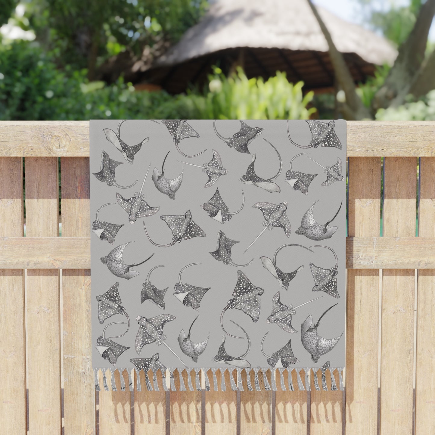 Eagle Ray - Beach Blanket - Light Grey