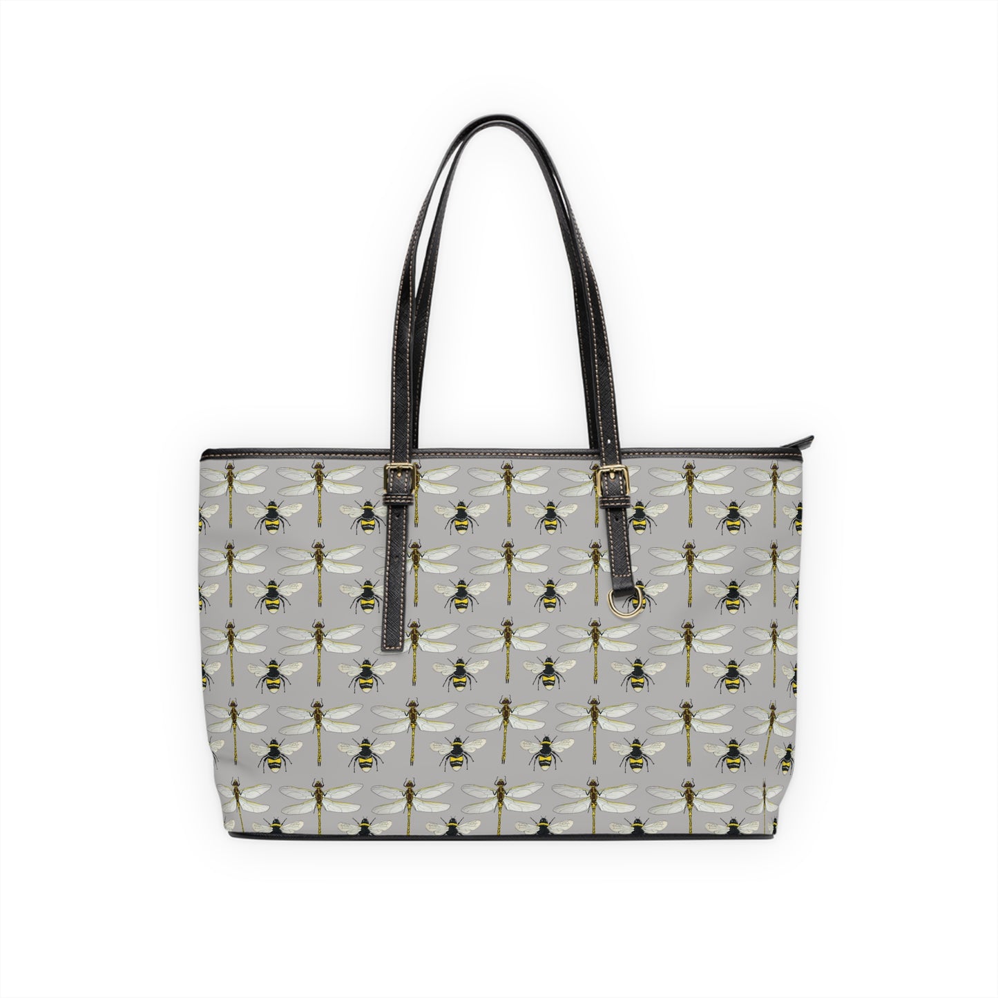 Garden Life -  Leather Shoulder Bag - Light Grey