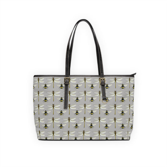 Garden Life -  Leather Shoulder Bag - Light Grey