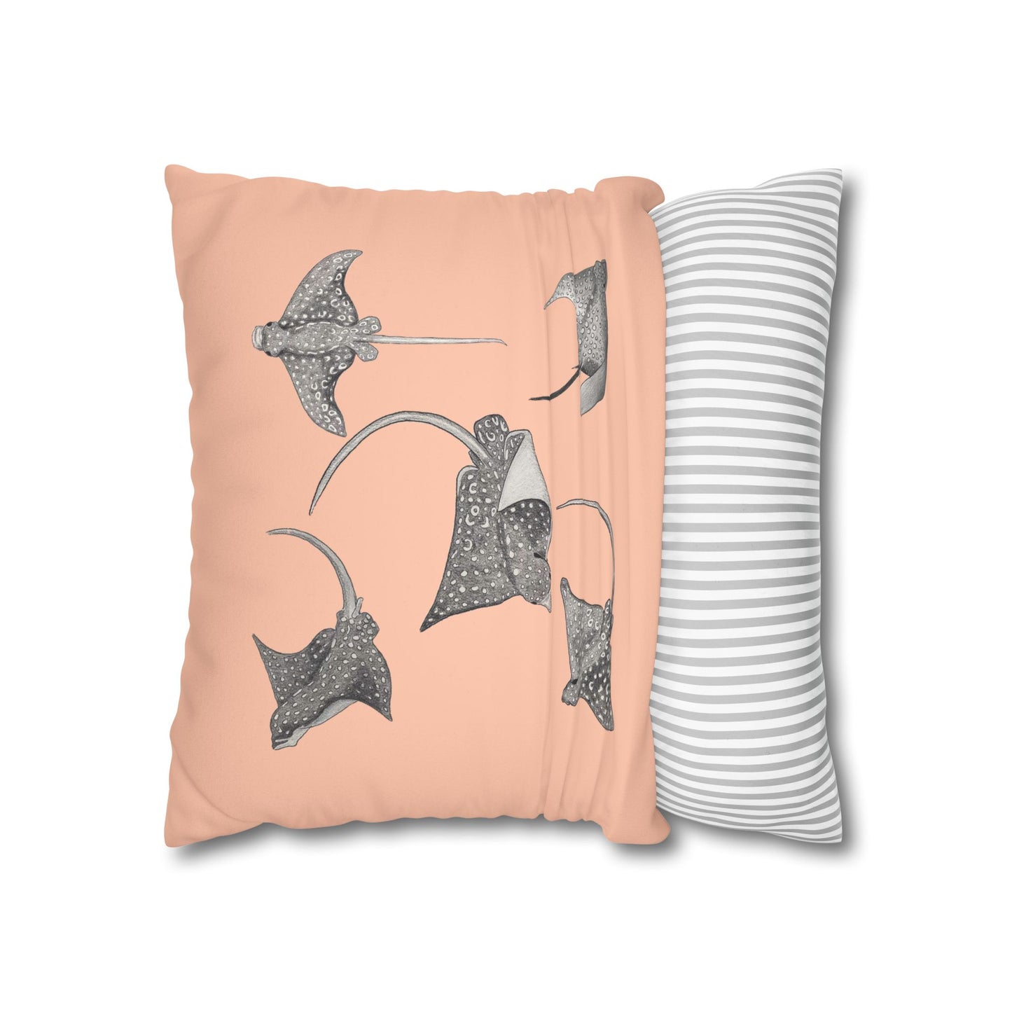 Eagle Ray - Faux Suede Square Pillow Case - Bermuda Sand