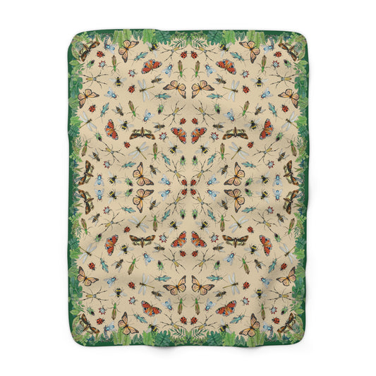 Garden Life - Sherpa Fleece Blanket - Beige