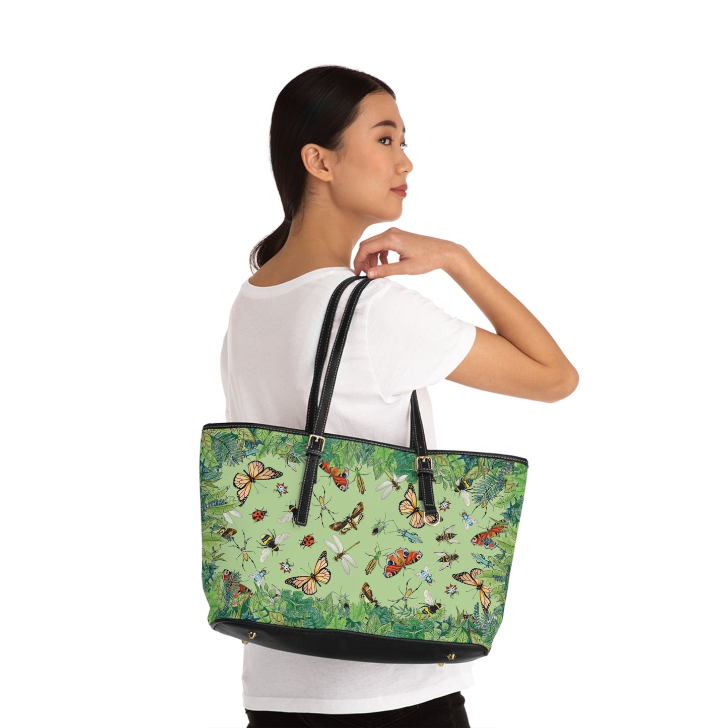 Garden Life -  Leather Shoulder Bag - Light Green