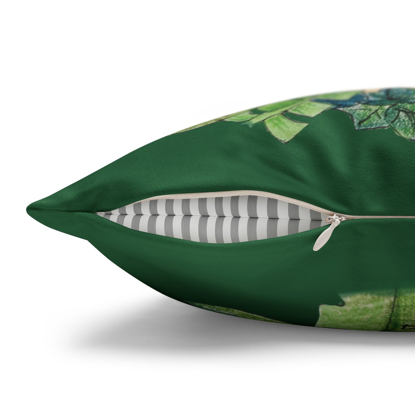 Garden Life - Faux Suede Square Pillow Case - Beige