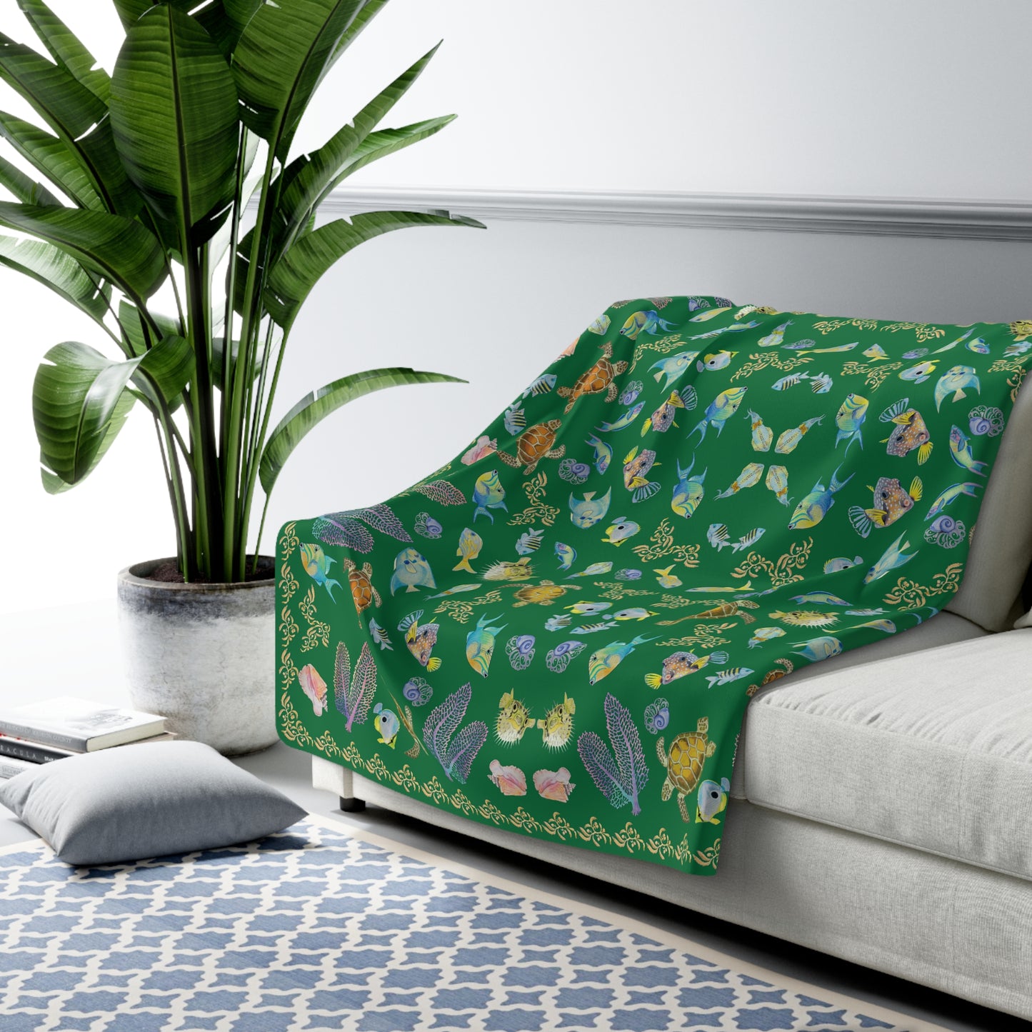 Sargasso Sea - Sherpa Fleece Blanket - Forest