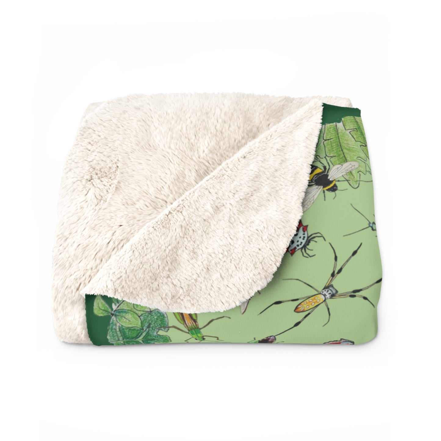 Garden Life - Sherpa Fleece Blanket - Light Green