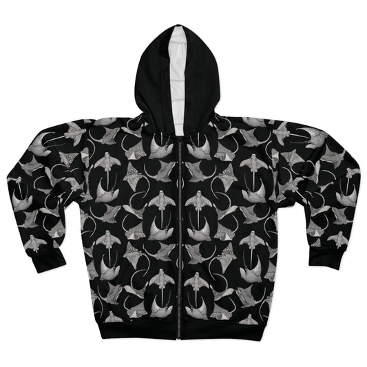 Eagle Ray - Limited Edition Unisex Zip Hoodie - Black