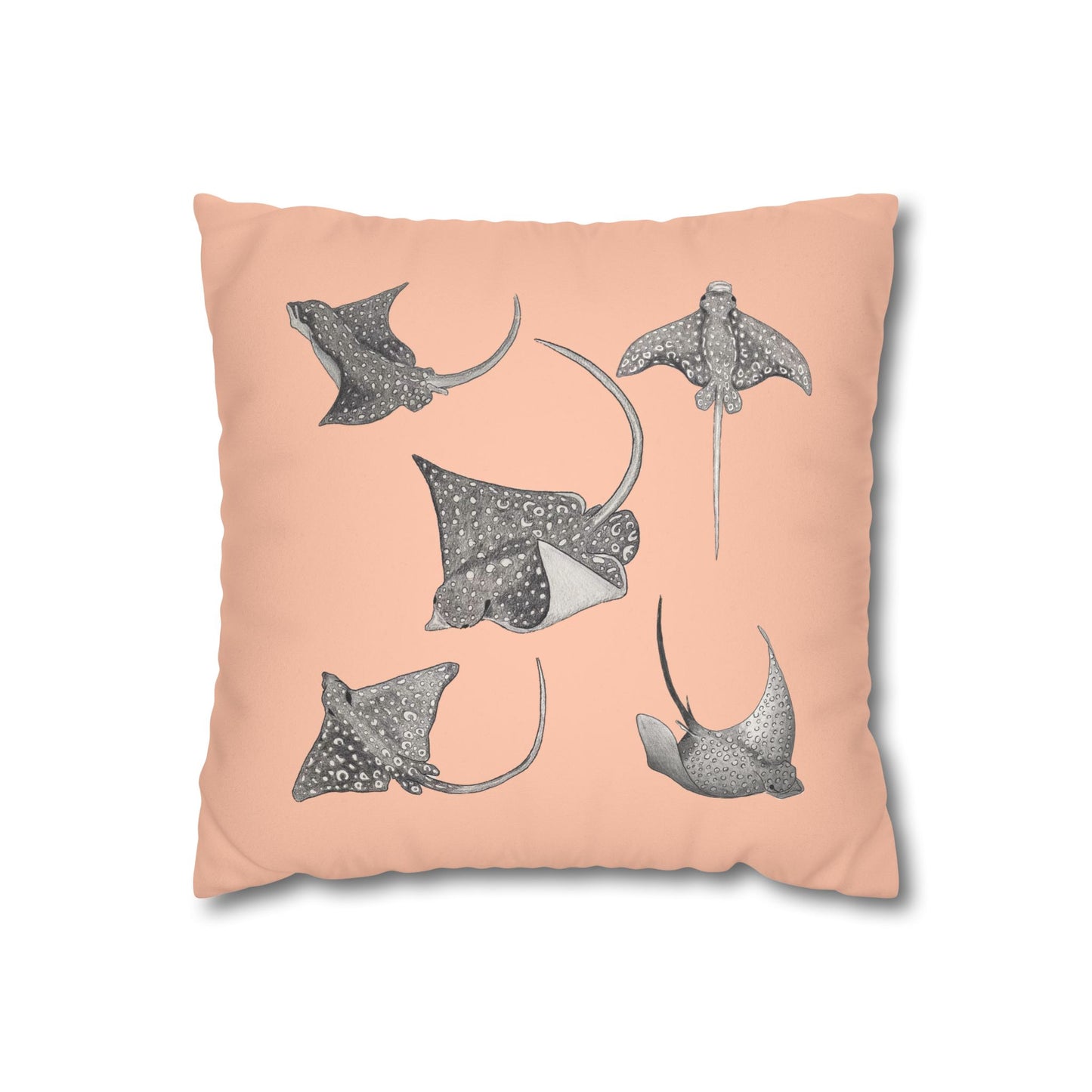 Eagle Ray - Faux Suede Square Pillow Case - Bermuda Sand