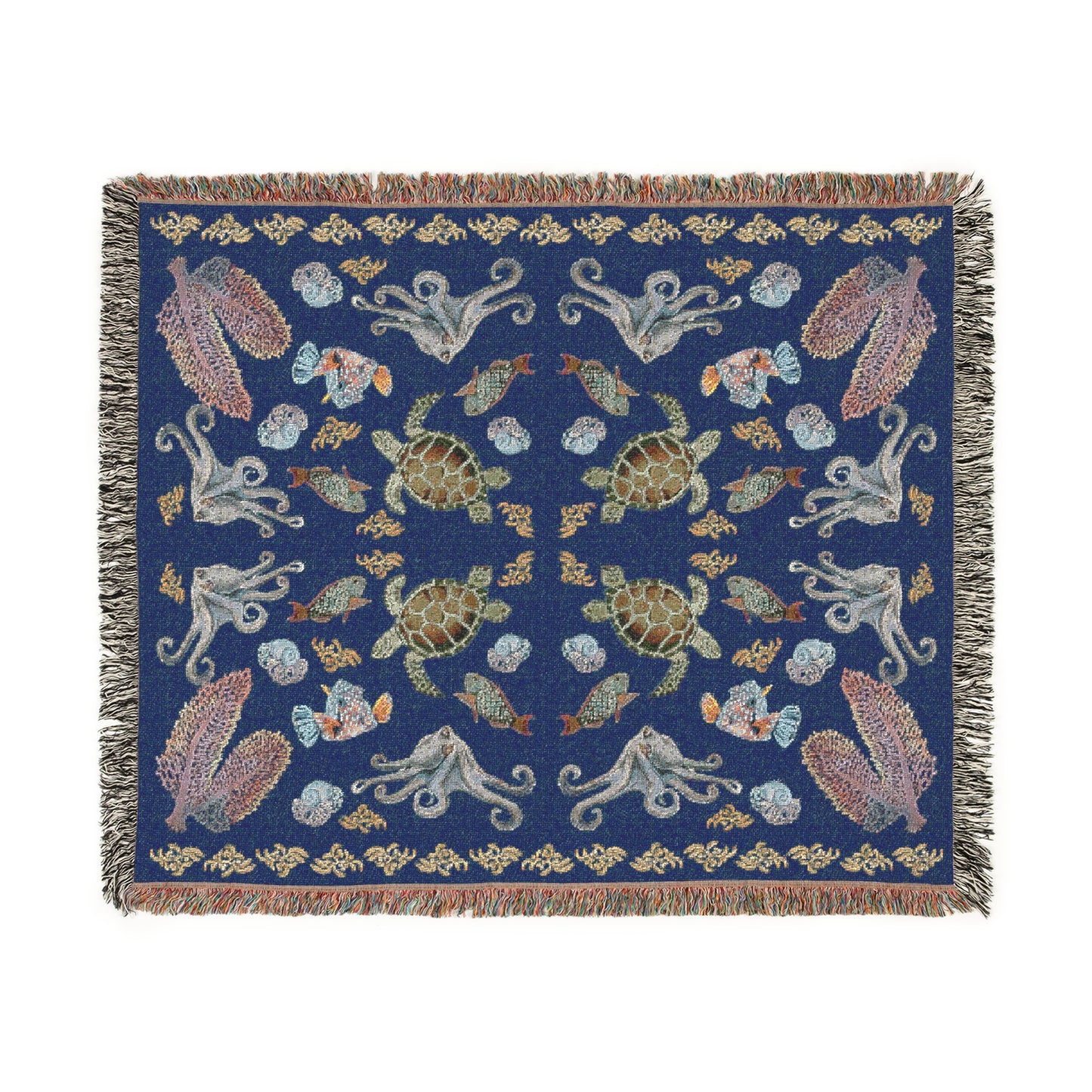 Sargasso Sea - Woven Blanket - Dark Blue