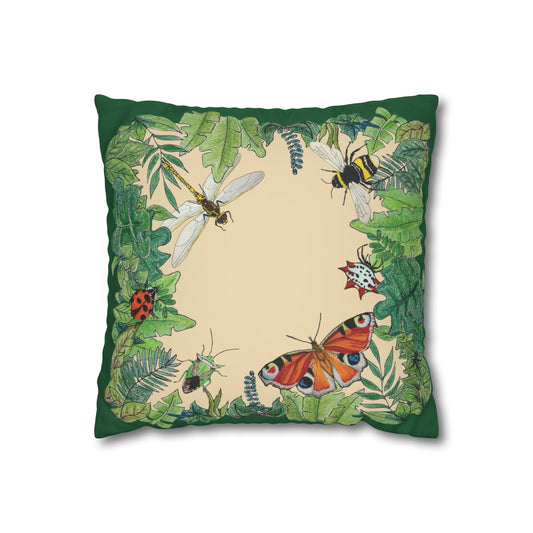 Garden Life - Faux Suede Square Pillow Case - Beige