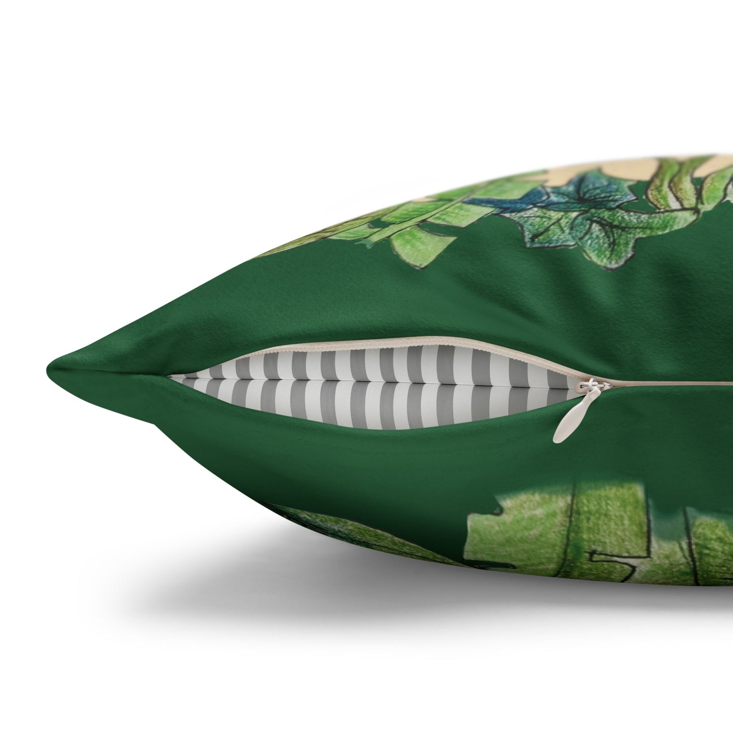 Garden Life - Faux Suede Square Pillow Case - Beige