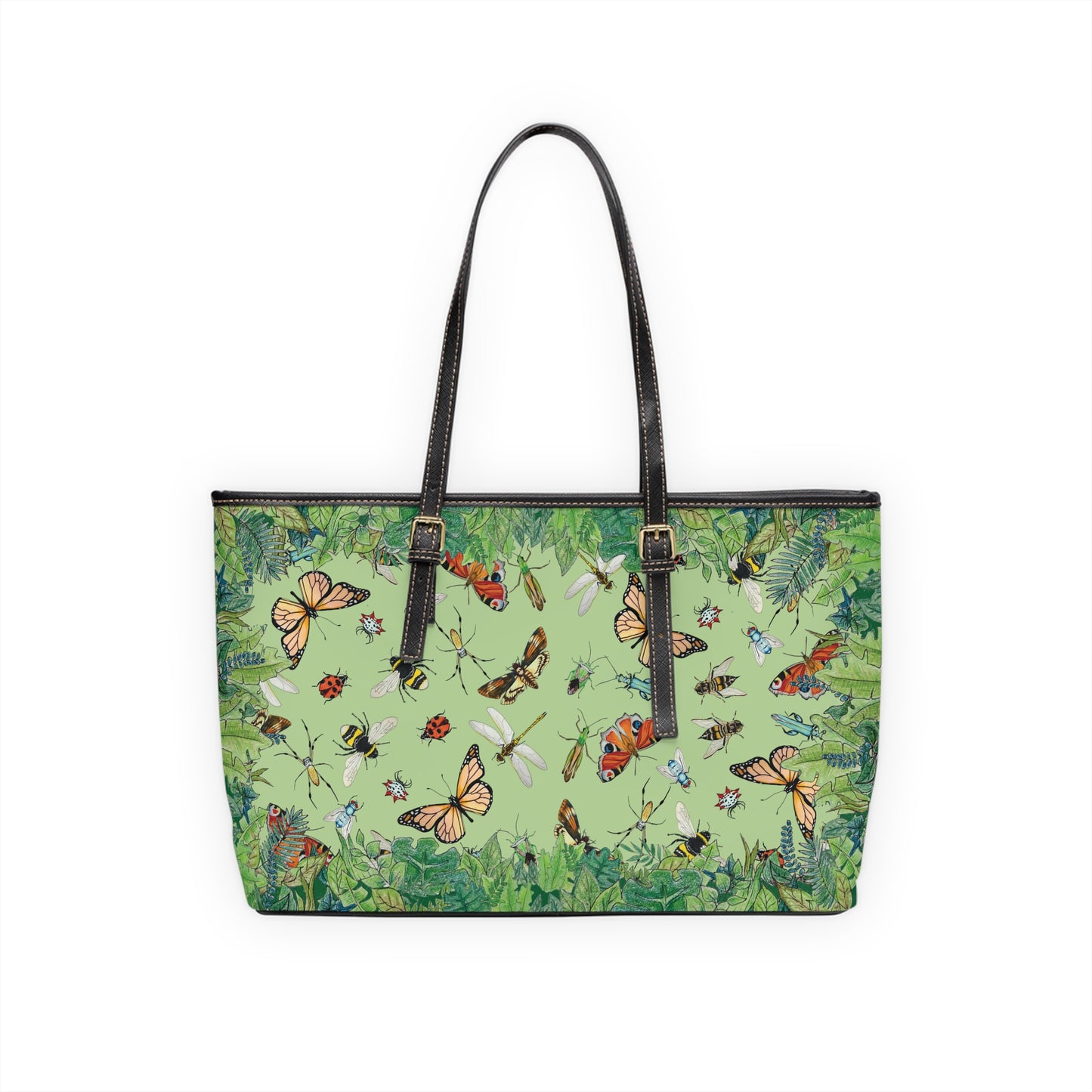 Garden Life -  Leather Shoulder Bag - Light Green