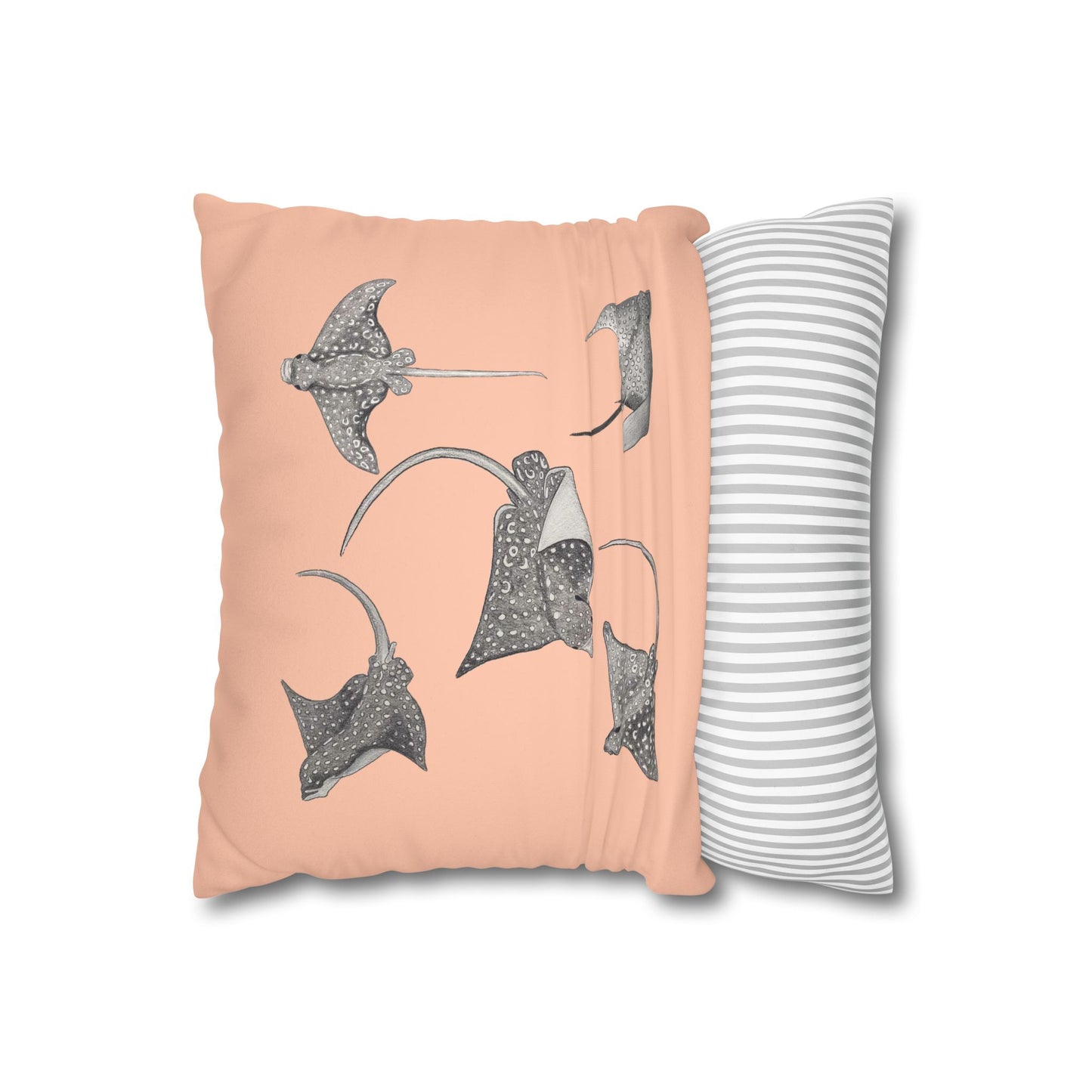 Eagle Ray - Faux Suede Square Pillow Case - Bermuda Sand