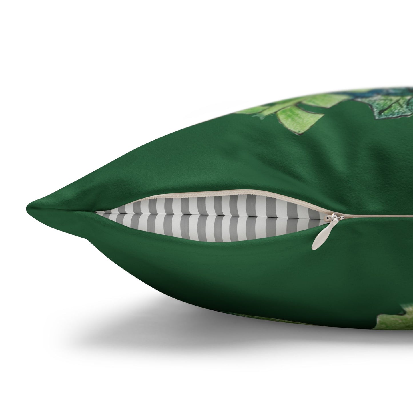 Garden Life - Faux Suede Square Pillow Case - Light Green